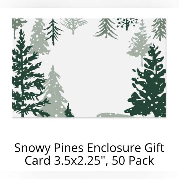 Snowy Pines Enclosure Card 3.5x2.25" Pack of 50 - Picture 2 of 5